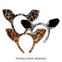 12 Pack Bulk Soft-Touch Animal Print Ears Headband