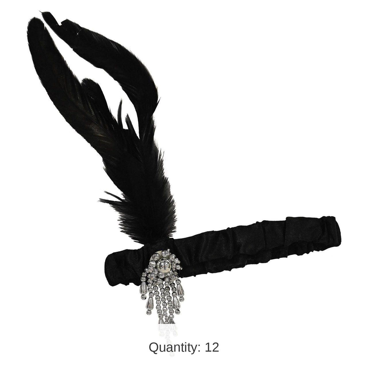12 Pack Bulk Flapper Headband - black