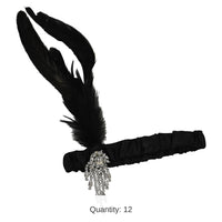 12 Pack Bulk Flapper Headband - black