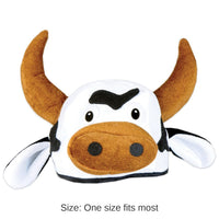 12 Pack Bulk Plush Cow Head-Hat
