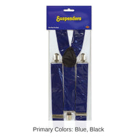 12 Pack Bulk Blue Suspenders