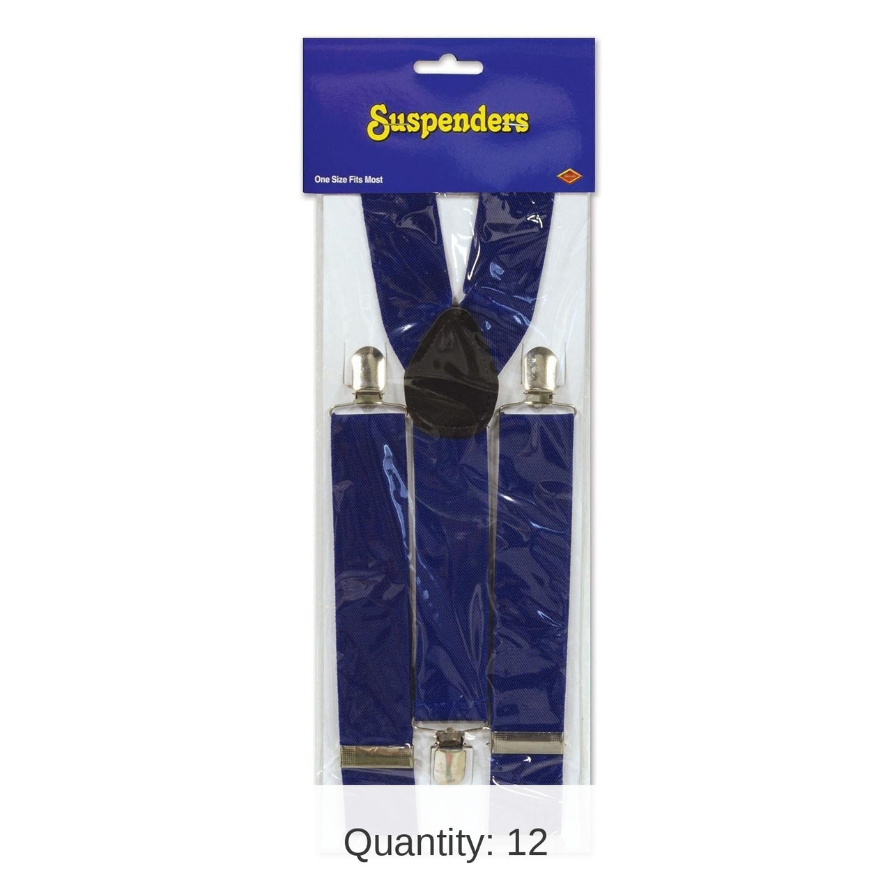 12 Pack Bulk Blue Suspenders