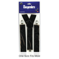 12 Pack Bulk Black Suspenders