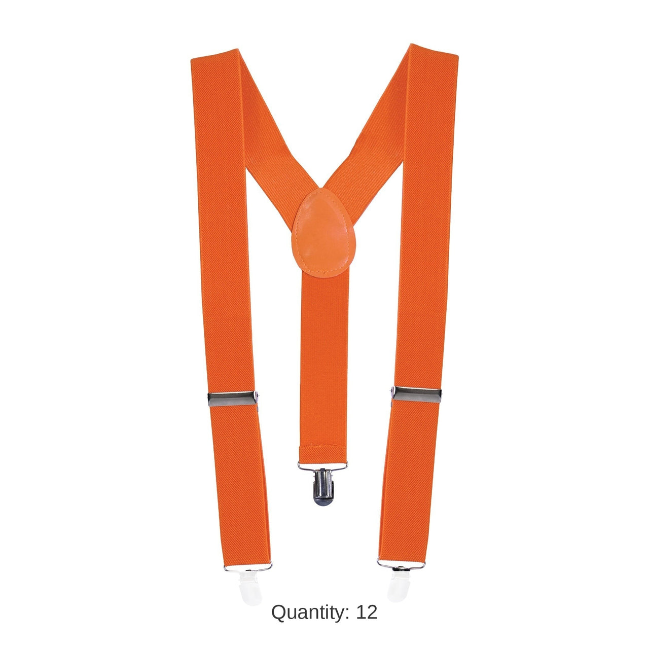 12 Pack Bulk Adjustable Orange Suspenders One Size Fits Most