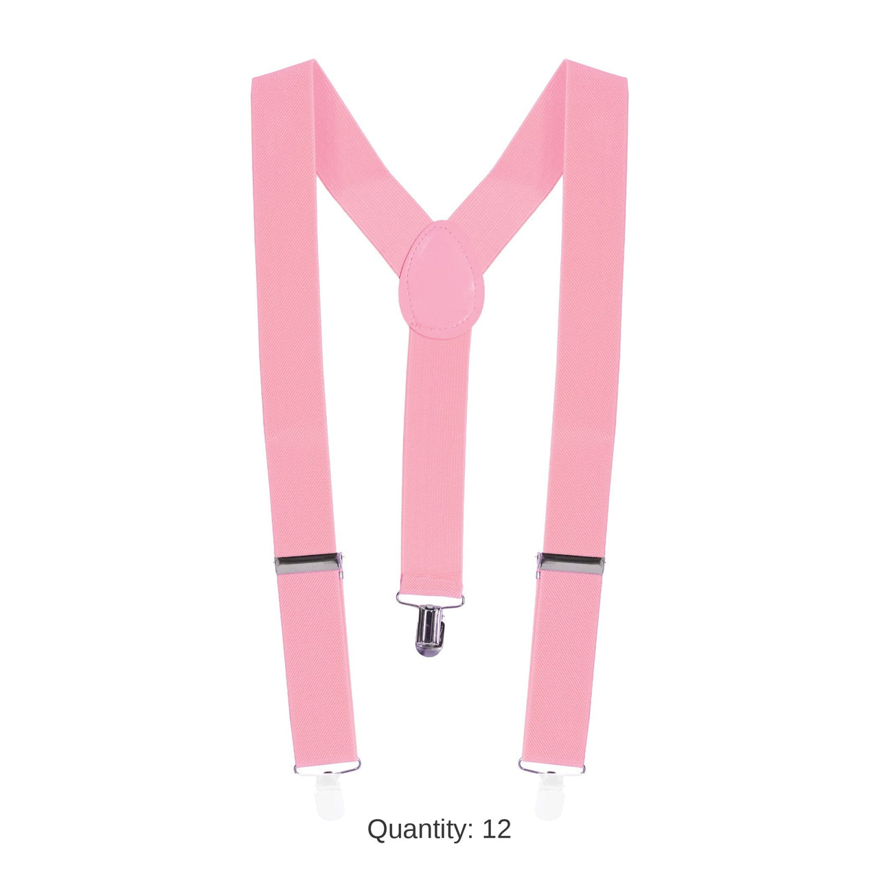 12 Pack Bulk Adjustable Pink Suspenders One Size Fits Most
