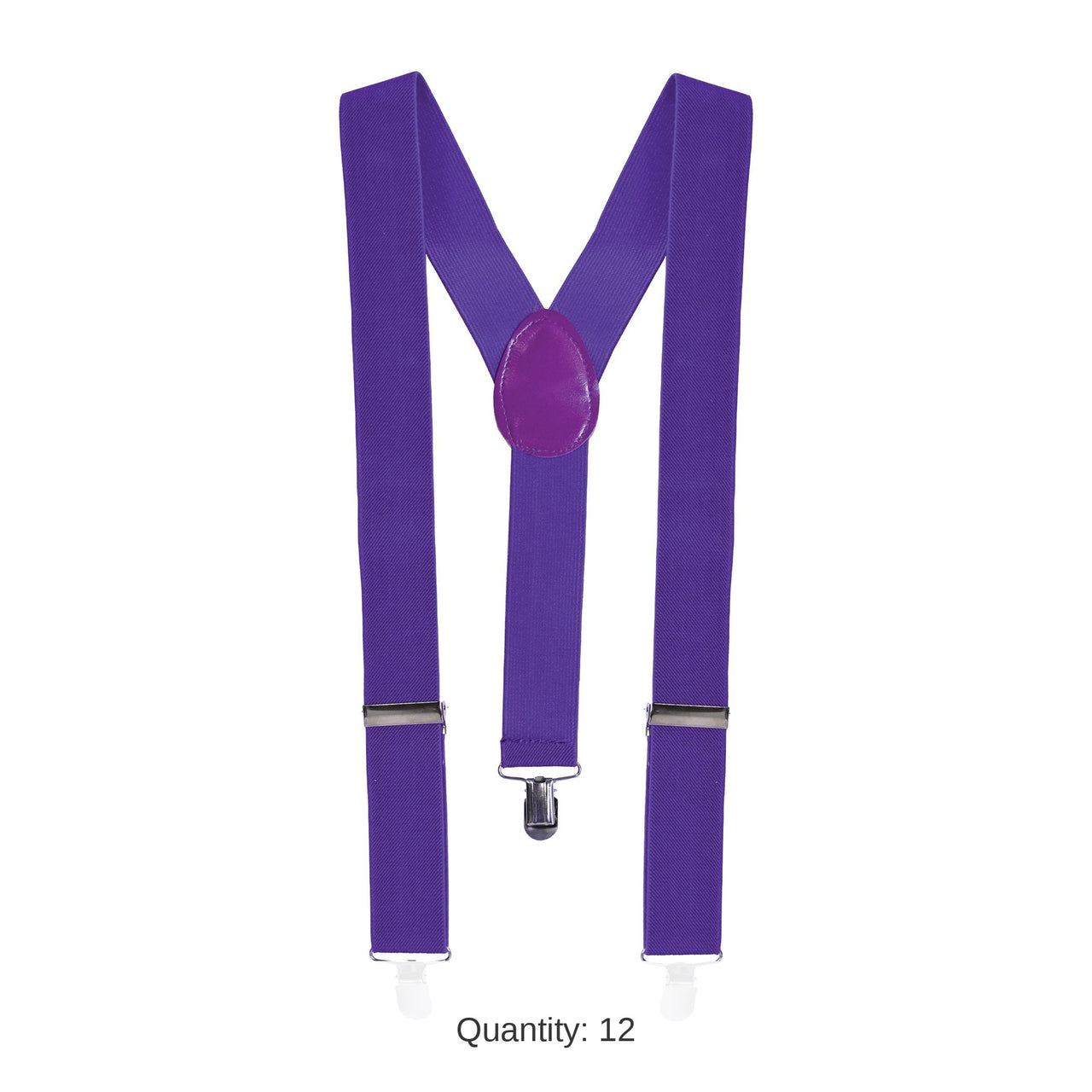12 Pack Bulk Purple Suspenders Adjustable One Size Fits Most
