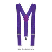 12 Pack Bulk Purple Suspenders Adjustable One Size Fits Most
