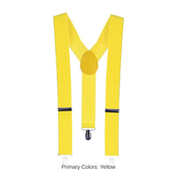 12 Pack Bulk Adjustable Yellow Suspenders One Size Fits Most