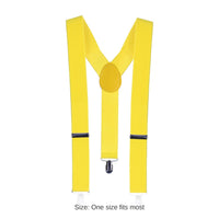 12 Pack Bulk Adjustable Yellow Suspenders One Size Fits Most