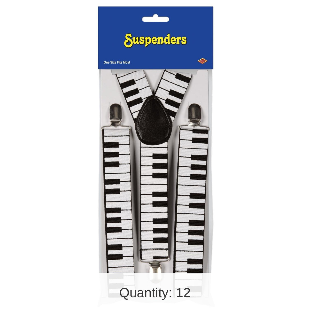 12 Pack Bulk Piano Keyboard Suspenders