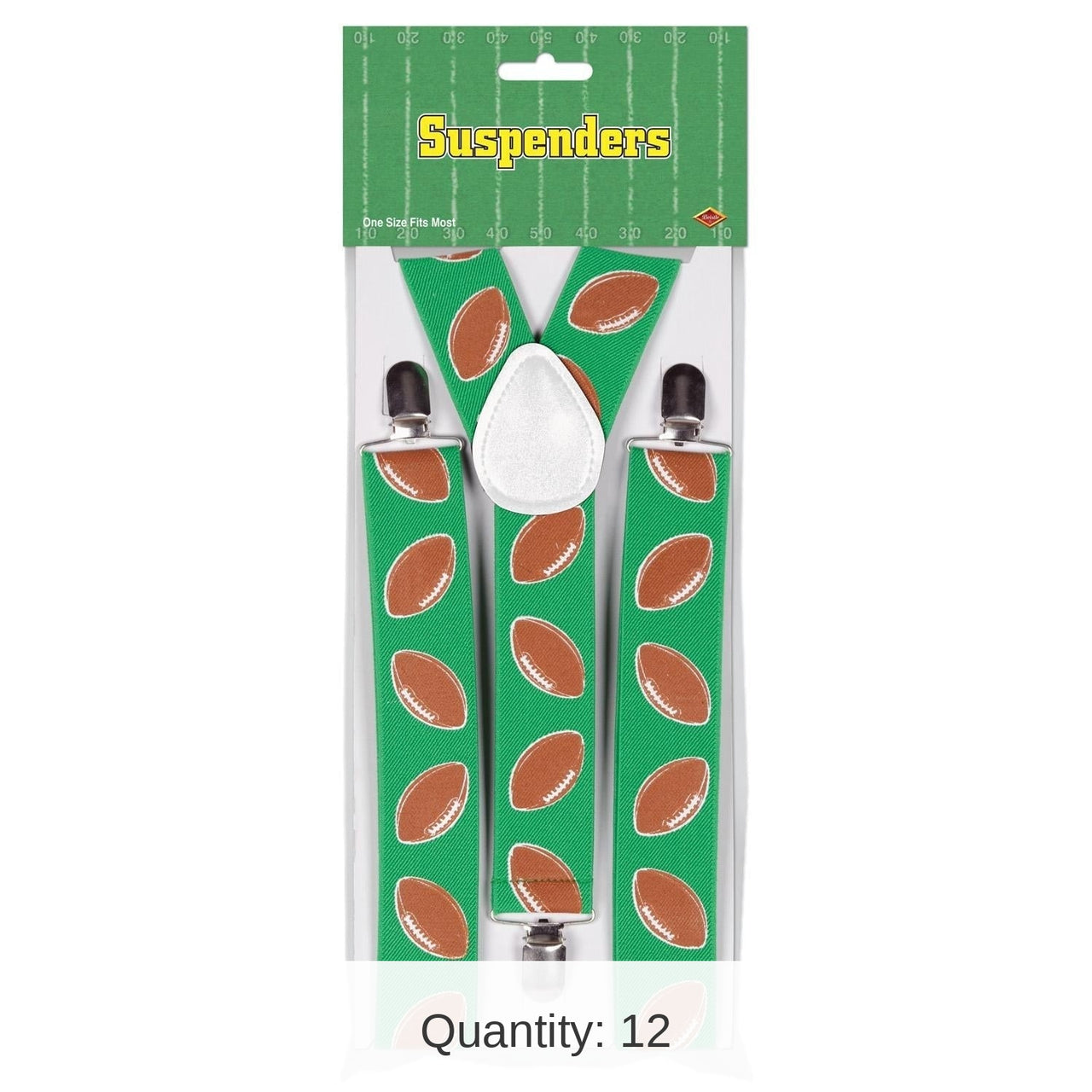 12 Pack Bulk Football Party Suspenders