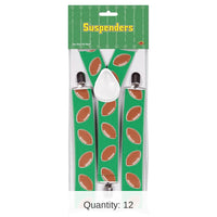 12 Pack Bulk Football Party Suspenders