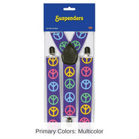 12 Pack Bulk Peace Sign Suspenders
