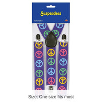 12 Pack Bulk Peace Sign Suspenders