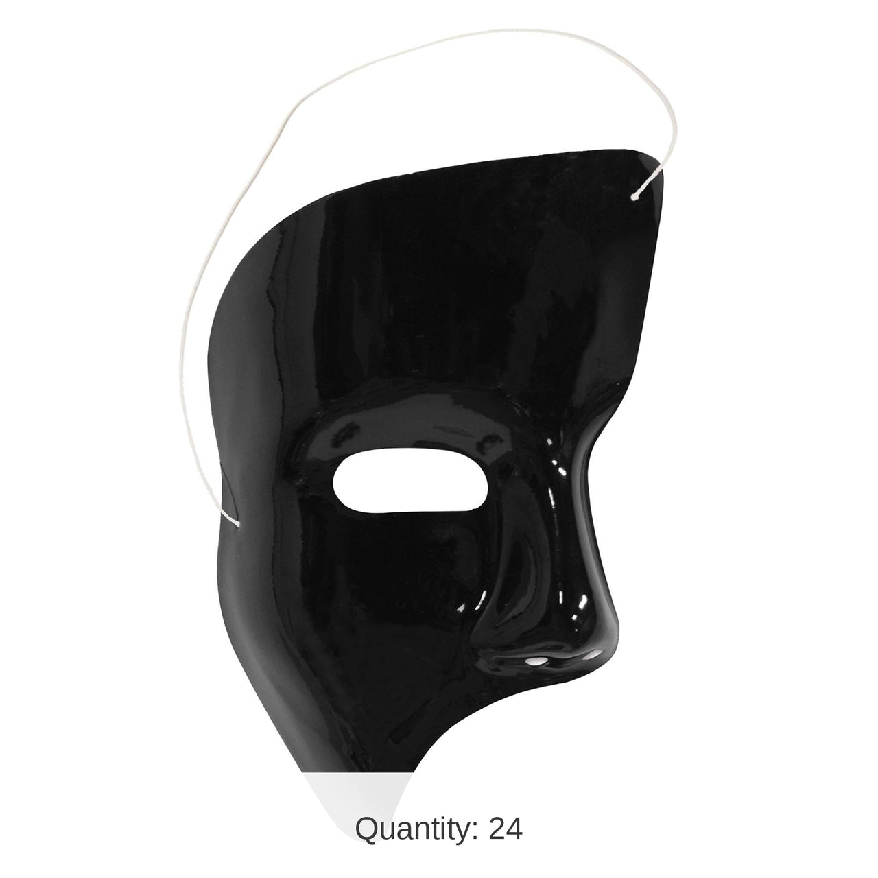 24 Pack Bulk Mardi Gras Phantom Mask - black