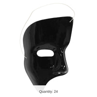 24 Pack Bulk Mardi Gras Phantom Mask - black