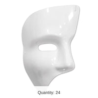 24 Pack Bulk Mardi Gras Phantom Mask - white