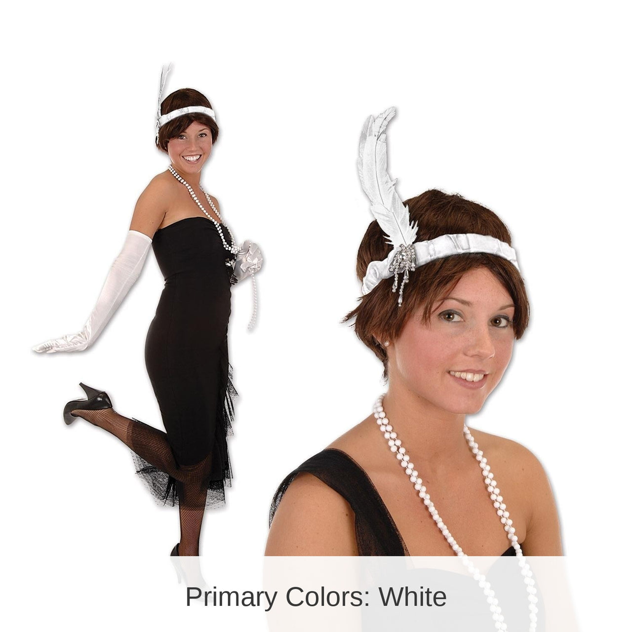 12 Pack Bulk Flapper Headband - white