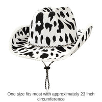 6 Pack Bulk Cow Print Cowboy Hat
