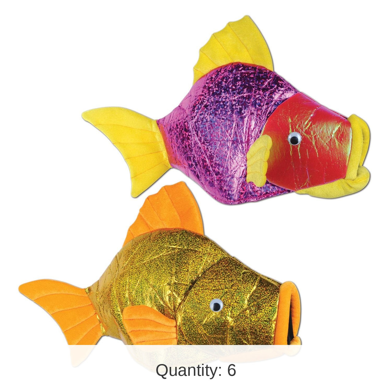 6 Pack Bulk Luau Party Fish Hat