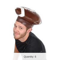 6 Pack Bulk Vinyl Football Party Hat