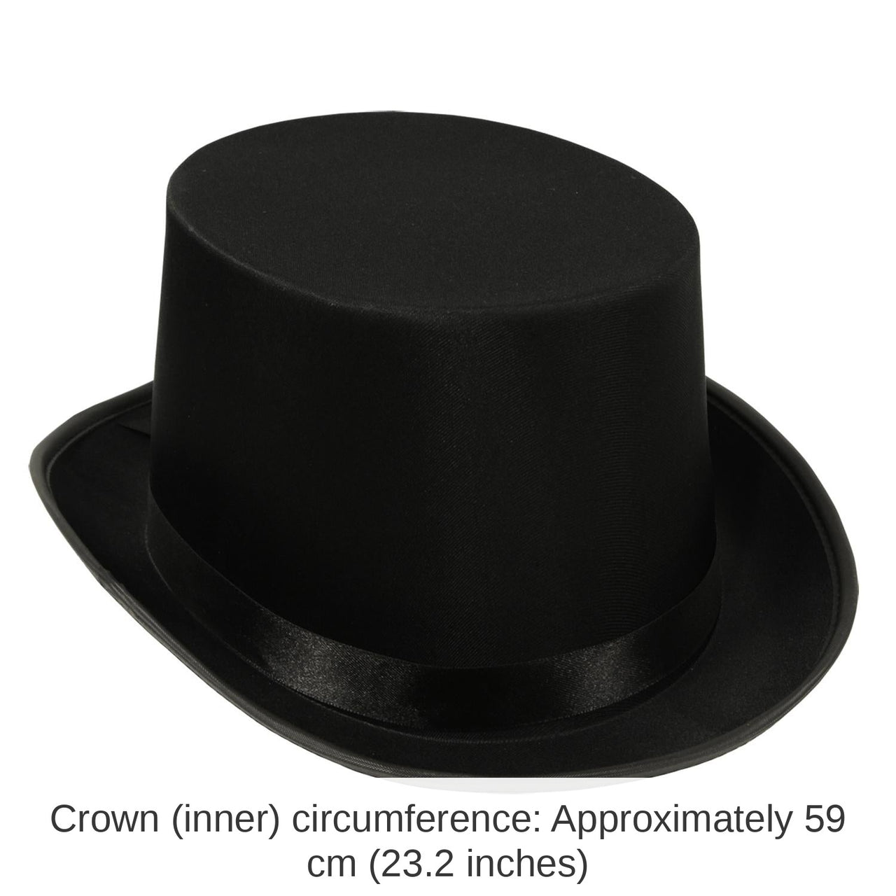 6 Pack Bulk Satin Sleek Top Hat - black