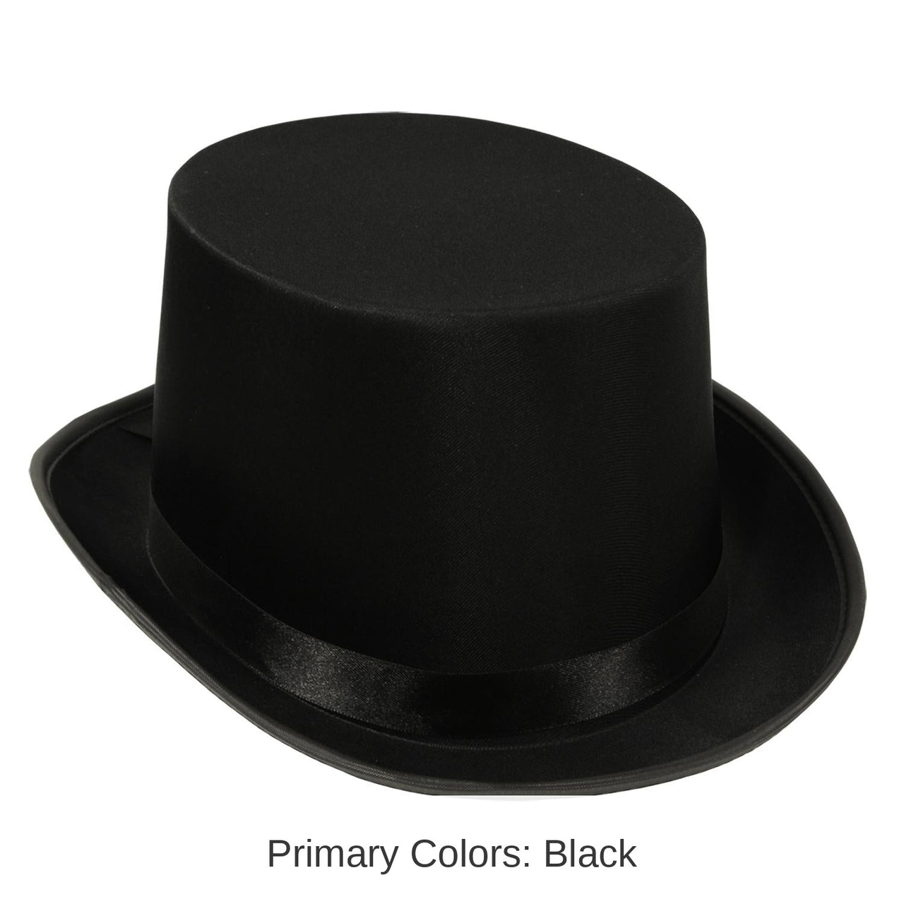 6 Pack Bulk Satin Sleek Top Hat - black