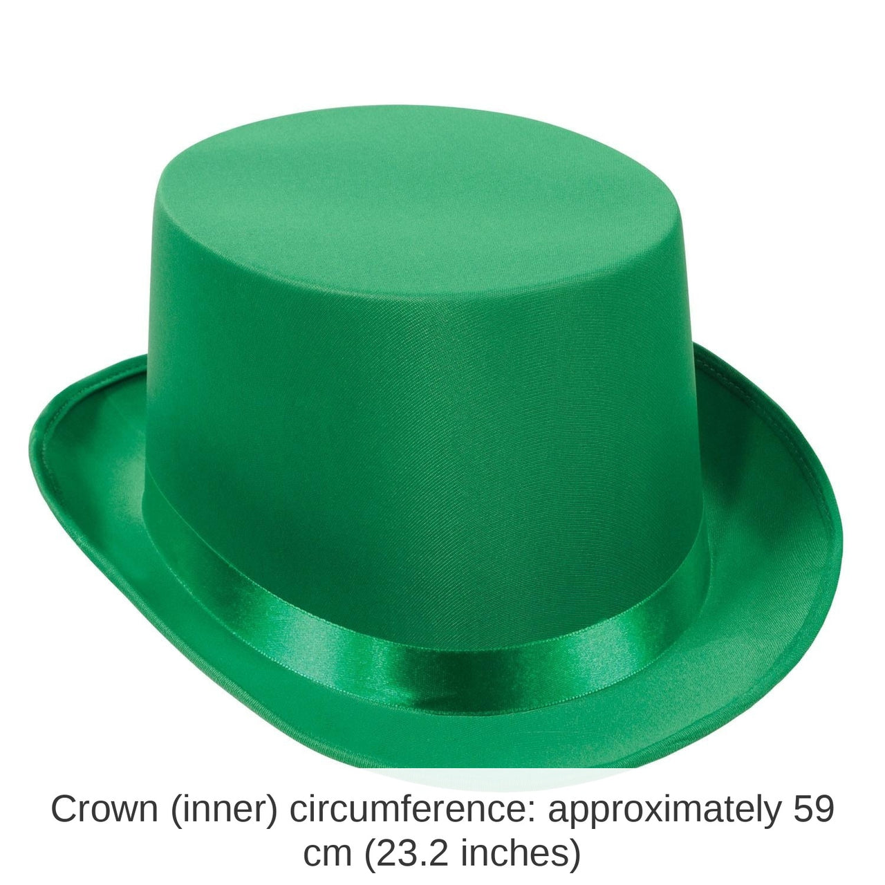 6 Pack Bulk Satin Sleek Top Hat - green