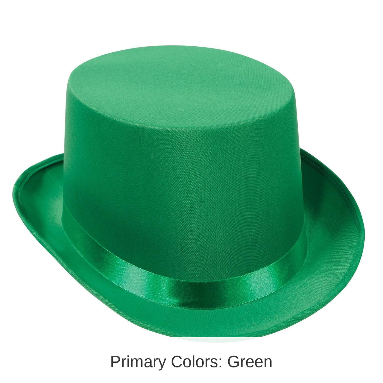 6 Pack Bulk Satin Sleek Top Hat - green