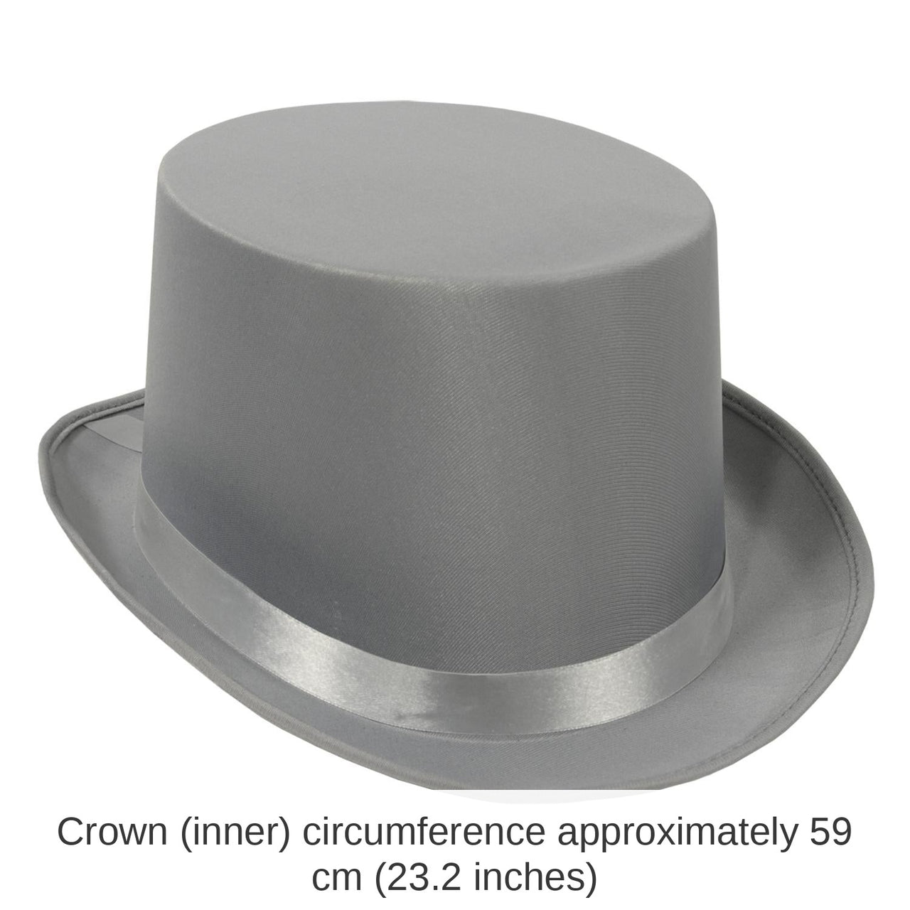 6 Pack Bulk Satin Sleek Top Hat - gray