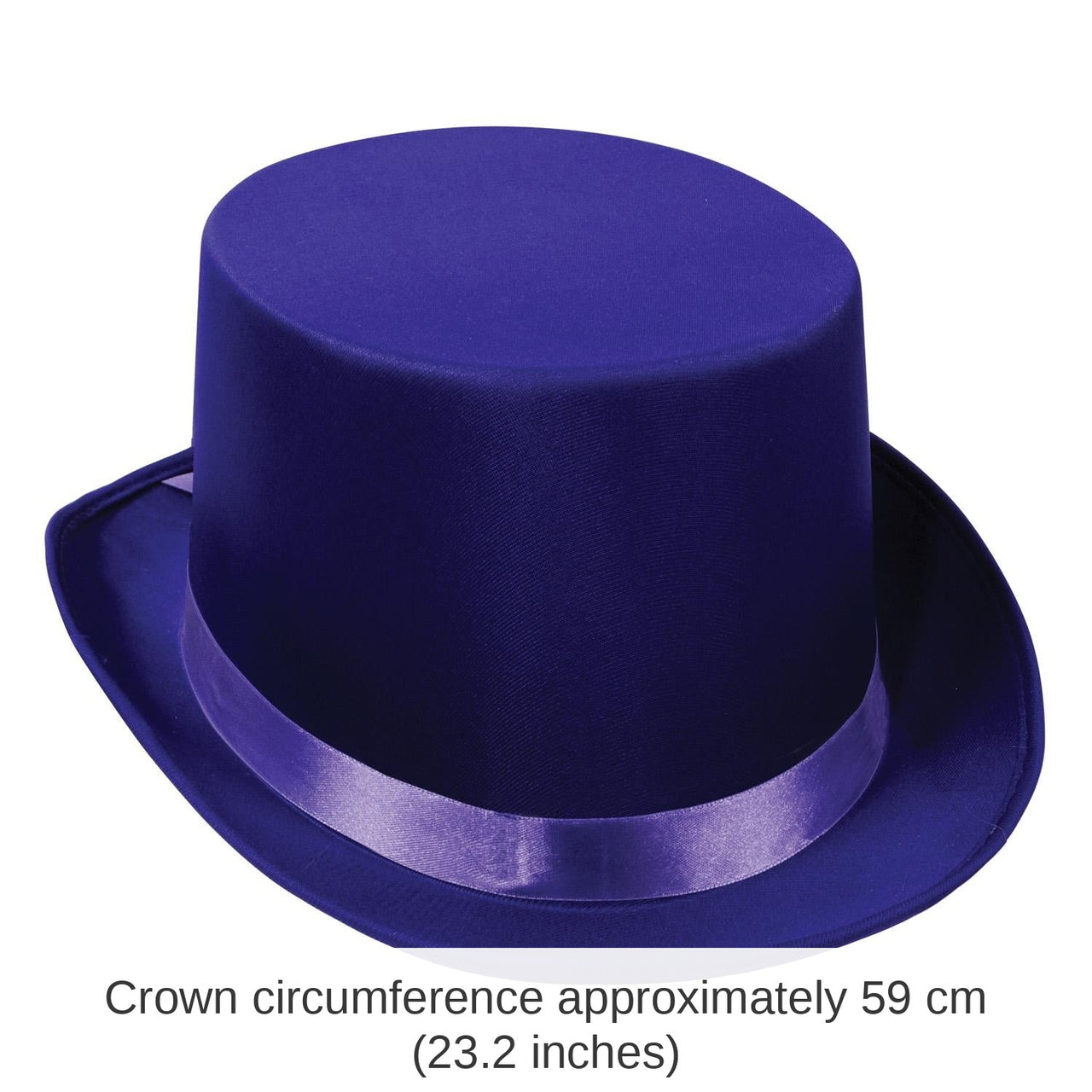 6 Pack Bulk Satin Sleek Top Hat - purple