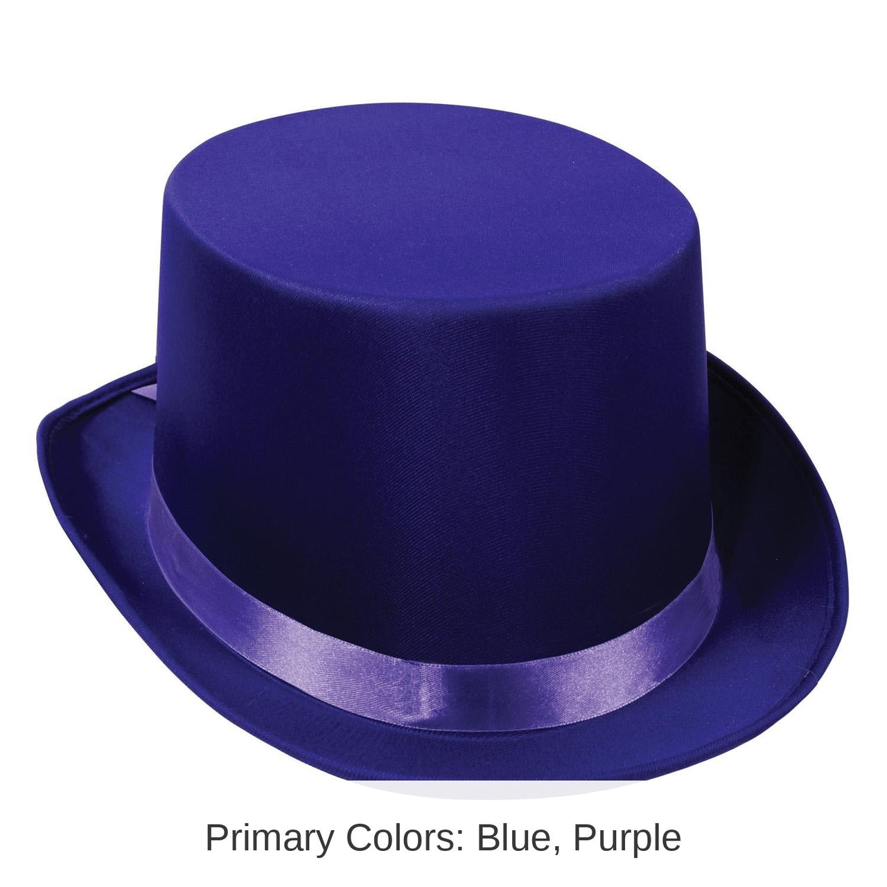 6 Pack Bulk Satin Sleek Top Hat - purple