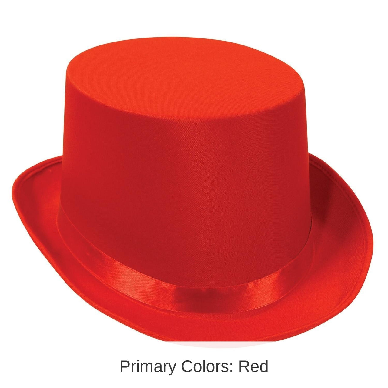 6 Pack Bulk Satin Sleek Top Hat - red