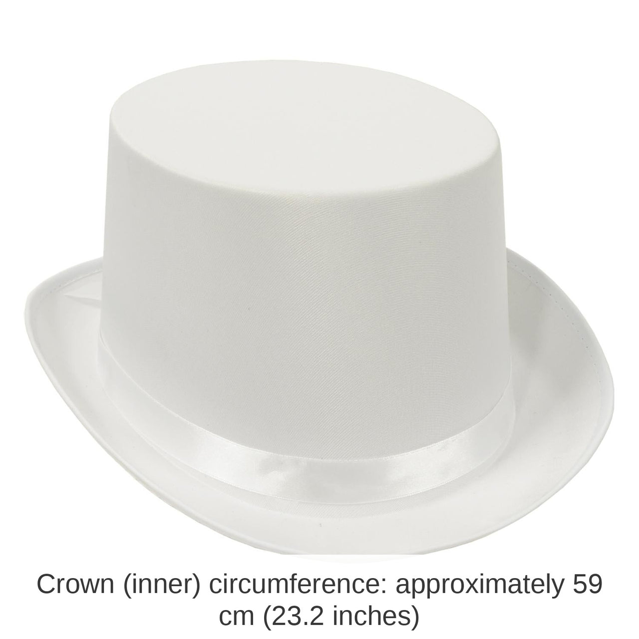 6 Pack Bulk Satin Sleek Top Hat - white