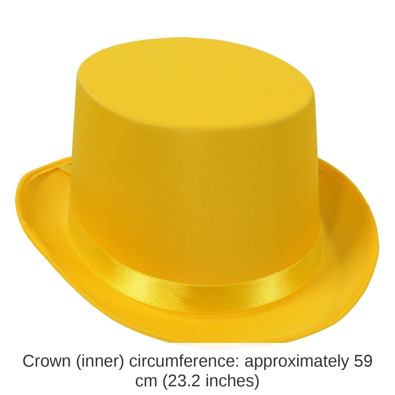 6 Pack Bulk Satin Sleek Top Hat - yellow
