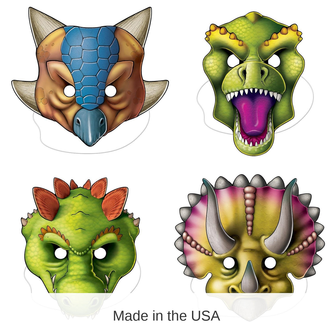 48 Pack Bulk Dinosaur Party Masks
