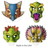 48 Pack Bulk Dinosaur Party Masks