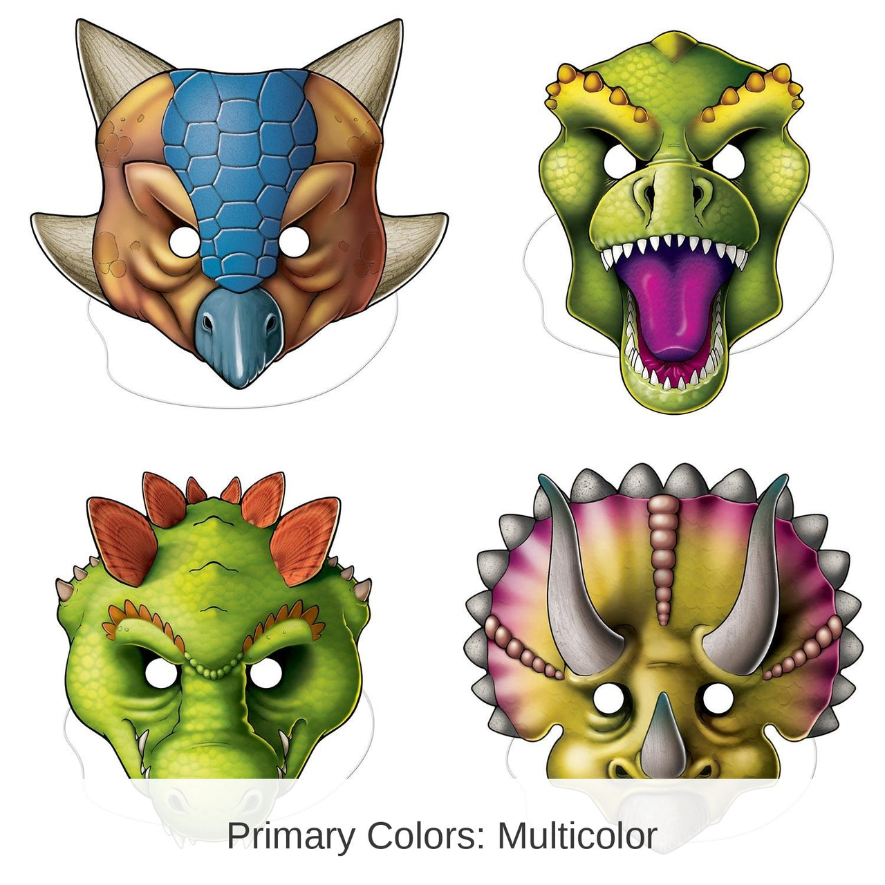 48 Pack Bulk Dinosaur Party Masks