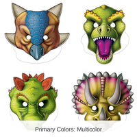 48 Pack Bulk Dinosaur Party Masks