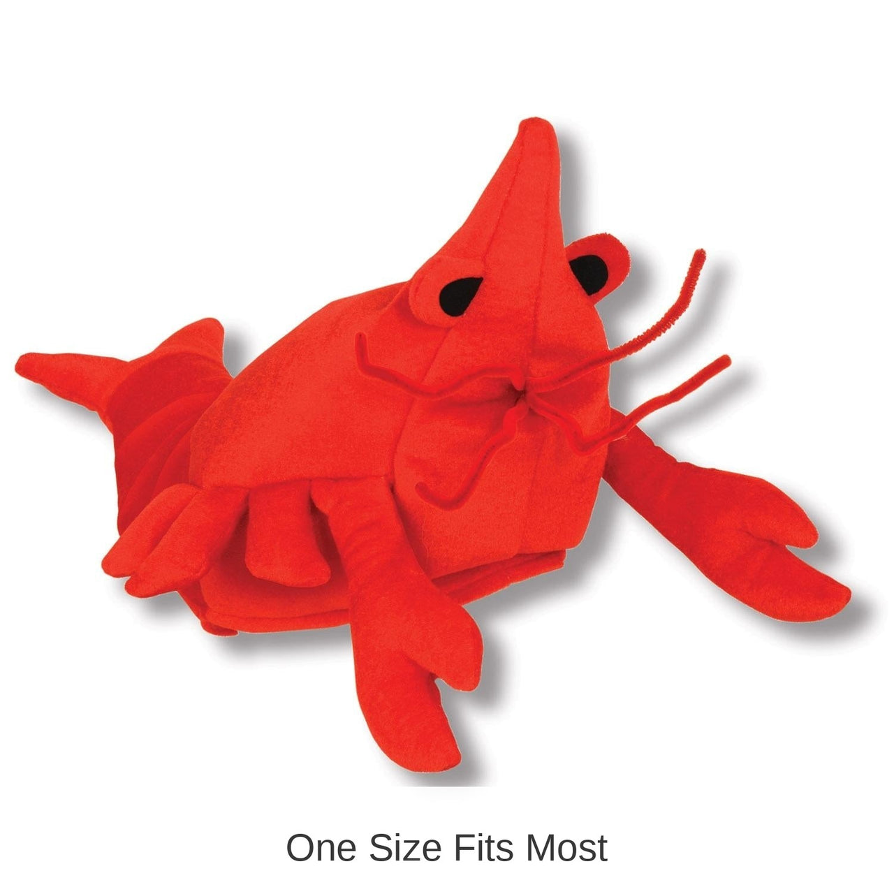 6 Pack Bulk Mardi Gras Plush Crawfish Hat