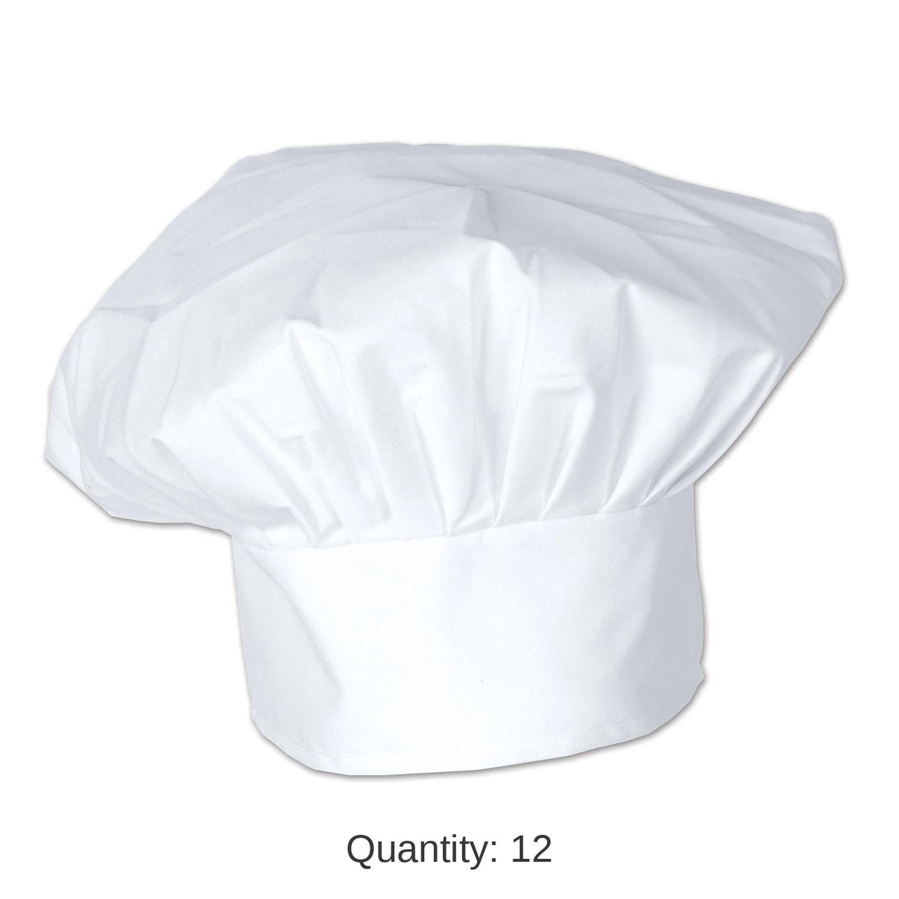 12 Pack Bulk Oversized Fabric Chef's Hat- White