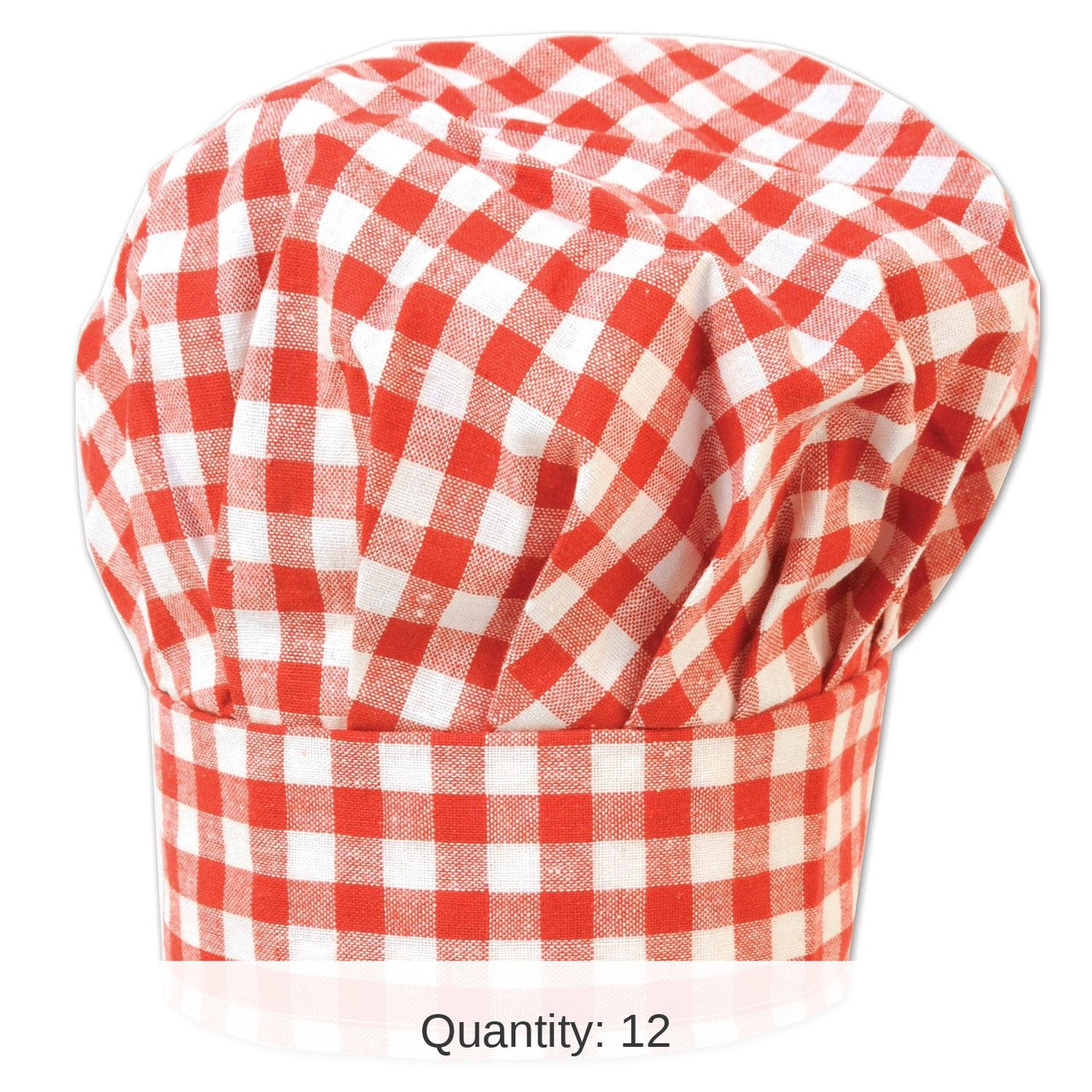12 Pack Bulk Gingham Fabric Chef's Hat