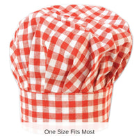 12 Pack Bulk Gingham Fabric Chef's Hat