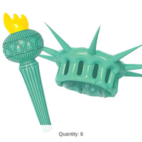 6 Pack Bulk Inflatable Statue Of Liberty Wearable Set