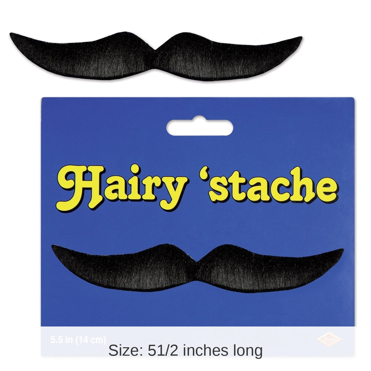 12 Pack Bulk Halloween Hairy 'stache - black - self-adhesive