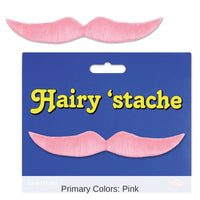12 Pack Bulk Hairy 'stache - pink