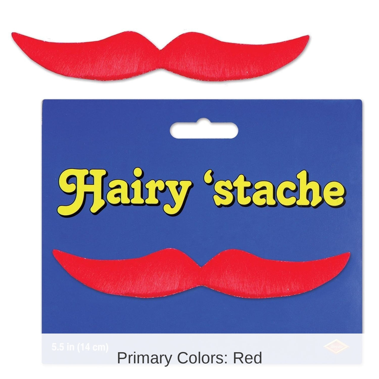 12 Pack Bulk Halloween Hairy 'stache - red - self-adhesive