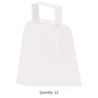 12 Pack Bulk Party Cowbells - white
