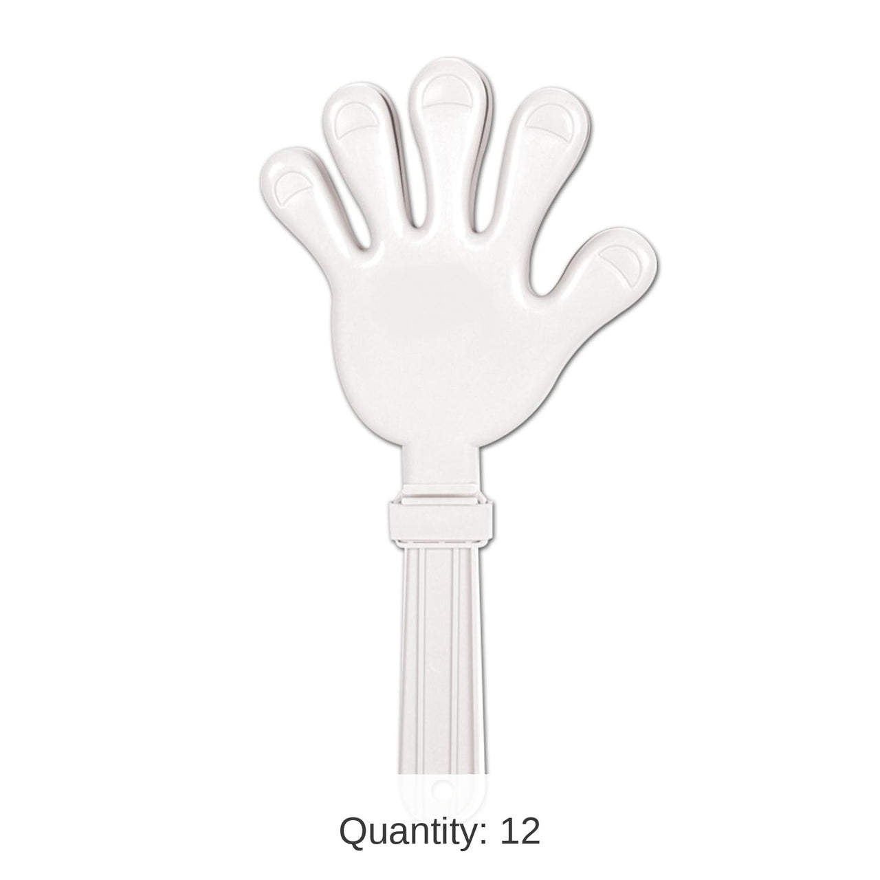 12 Pack Bulk Giant Hand Party Clapper - white