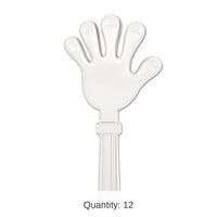 12 Pack Bulk Giant Hand Party Clapper - white